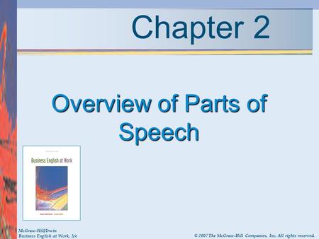 Overview of Parts of Speech