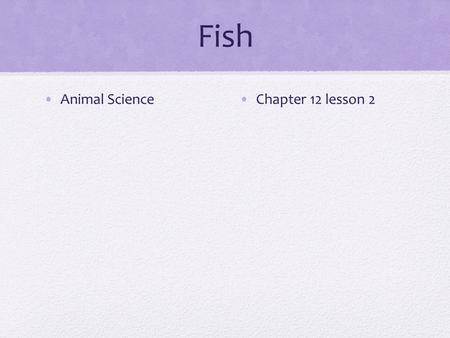 Fish Animal ScienceChapter 12 lesson 2. Wednesday December 3, 2014 fish vocabulary Swim bladder Fish cartilage Word-definition- vocabulary Finish vertebrate.