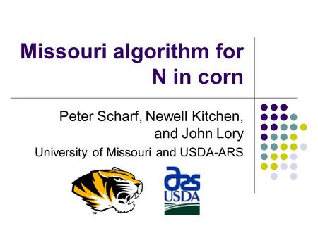 Missouri algorithm for N in corn