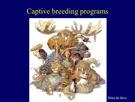 Captive breeding programs Peter de Sève. Saving species Assuming a decline is already well under way: what to do? - remove threats (harvest regulation,