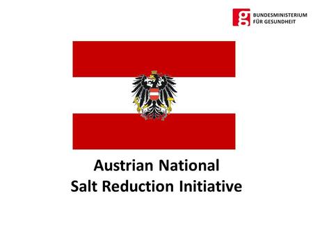 Austrian National Salt Reduction Initiative. High Level Group on Nutrition and Physical Activity EU framework on salt reduction.