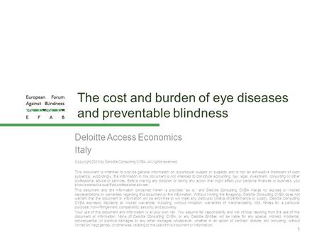 The cost and burden of eye diseases and preventable blindness