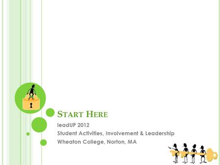 S TART H ERE leadUP 2012 Student Activities, Involvement & Leadership Wheaton College, Norton, MA.