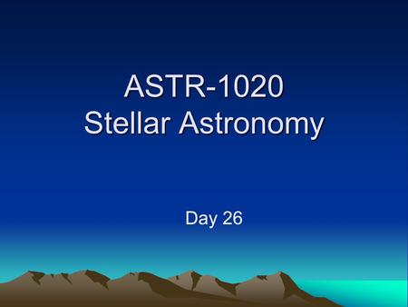 ASTR-1020 Stellar Astronomy Day 26. Galaxy Classes.