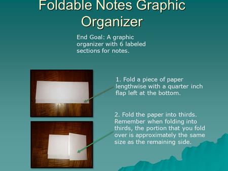 Foldable Notes Graphic Organizer