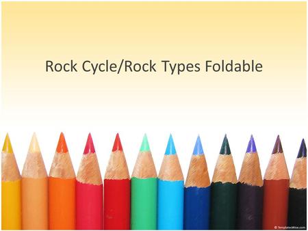 Rock Cycle/Rock Types Foldable