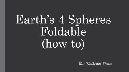 Earth’s 4 Spheres Foldable (how to)