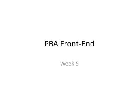 PBA Front-End Week 5. Search Engine Optimisation Search Engine Optimisation (SEO) – Making your website visible to search engines (Google) – Get your.