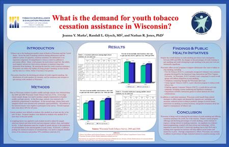 Results Introduction Tobacco use is the leading preventable cause of death in Wisconsin and the United States. Given the risk of smoking initiation during.
