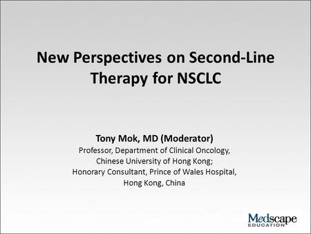 New Perspectives on Second-Line Therapy for NSCLC
