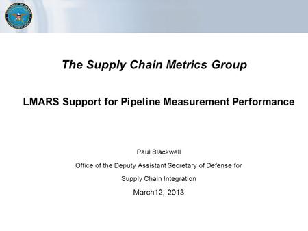 Supply Chain Metrics Strategy