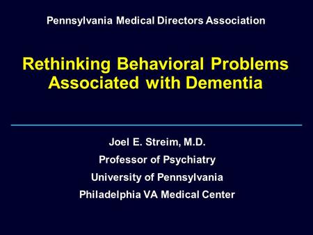 Rethinking Behavioral Problems Associated with Dementia