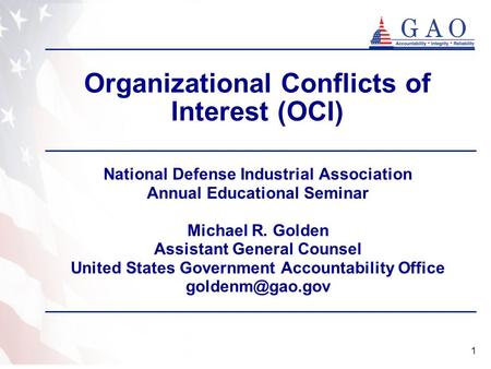 Organizational Conflicts of Interest (OCI)