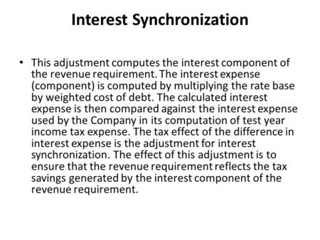 Interest Synchronization