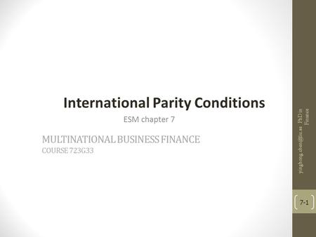 Multinational business finance course 723g33