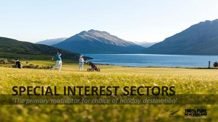 SPECIAL INTEREST SECTORS ‘The primary motivator for choice of holiday destination’