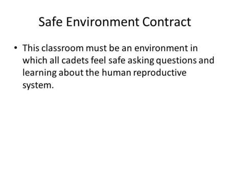 Safe Environment Contract