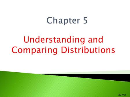 Understanding and Comparing Distributions 30 min.