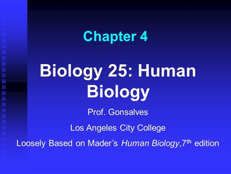 Biology 25: Human Biology