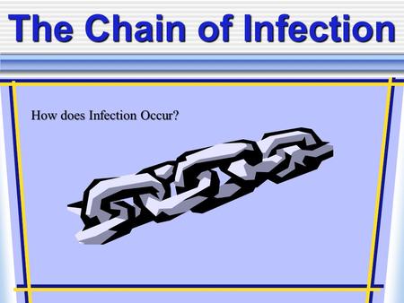 The Chain of Infection How does Infection Occur?.