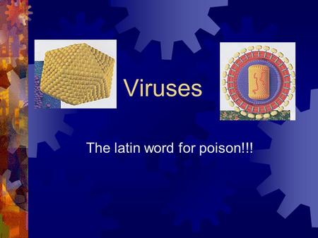Viruses The latin word for poison!!!. A Virus  Nonliving particle cosisting of a core of hereditary material surrounded by a protein coat.  Does not.