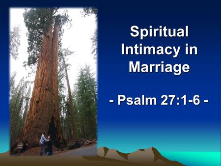 Spiritual Intimacy in Marriage