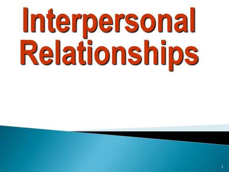 1 Interpersonal Relationships.  Scientists believe that ALL relationships – both impersonal and personal – are based on the social exchange theory. ◦
