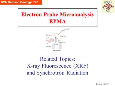 Electron Probe Microanalysis EPMA Related Topics: X-ray Fluorescence (XRF) and Synchrotron Radiation Revised 5/23/2014.