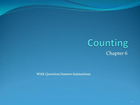 Counting Chapter 6 With Question/Answer Animations.