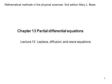 Chapter 13 Partial differential equations