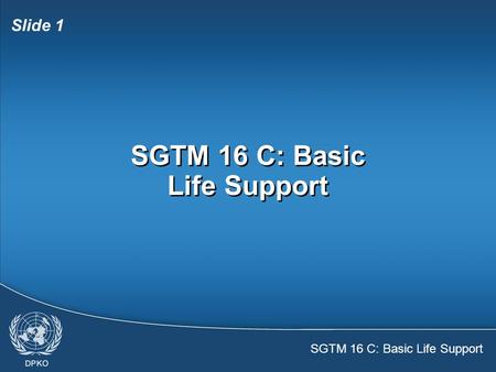 SGTM 16 C: Basic Life Support Slide 1 SGTM 16 C: Basic Life Support.