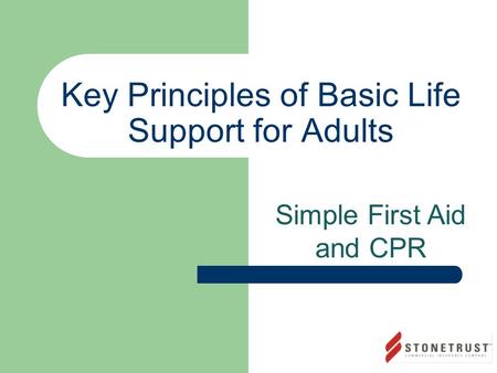 Key Principles of Basic Life Support for Adults Simple First Aid and CPR.