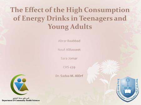 The Effect of the High Consumption of Energy Drinks in Teenagers and Young Adults.