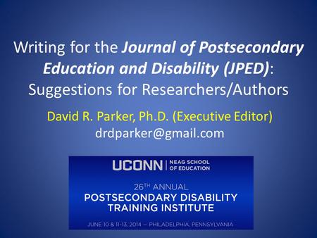 David R. Parker, Ph.D. (Executive Editor)