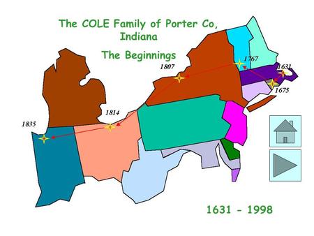 The COLE Family of Porter Co, Indiana The Beginnings 1631 - 1998.