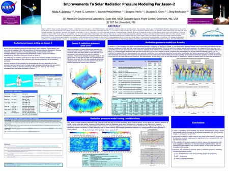 Improvements To Solar Radiation Pressure Modeling For Jason-2 Nikita P. Zelensky 2,1, Frank G. Lemoine 1, Stavros Melachroinos 2,1, Despina Pavlis 2,1,