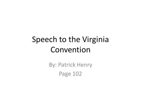 Speech to the Virginia Convention