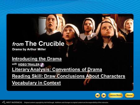 from The Crucible Introducing the Drama