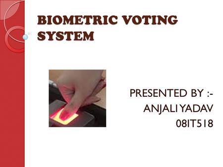 BIOMETRIC VOTING SYSTEM