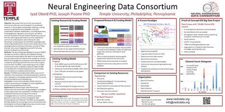 Get Involved Download and use the data Take the survey Join the user group Neural Engineering Data Consortium Iyad Obeid PhD, Joseph Picone PhDTemple University,