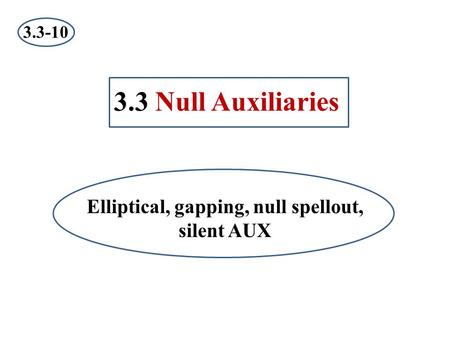 Elliptical, gapping, null spellout, silent AUX