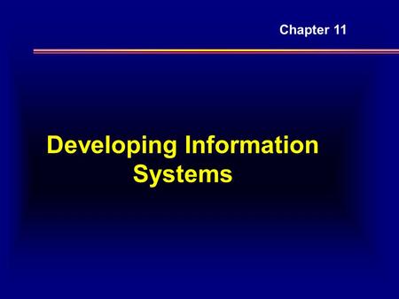 Developing Information Systems Chapter 11. Methodology - CASE l Methodology - way of working decided on within a company - method + techniques - follow-up.