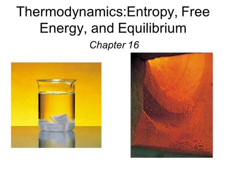 Thermodynamics:Entropy, Free Energy, and Equilibrium