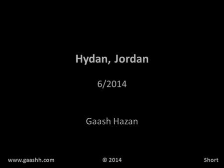Hydan, Jordan 6/2014 Gaash Hazan www.gaashh.comShort© 2014.