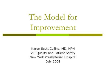 The Model for Improvement