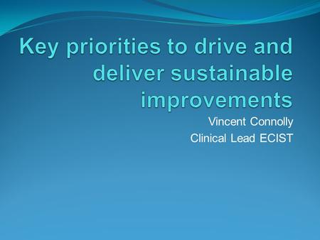 Key priorities to drive and deliver sustainable improvements