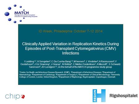 ID Week, Philadelphia October 7-12 2014 Clinically Applied Variation in Replication Kinetics During Episodes of Post-Transplant Cytomegalovirus (CMV) Infections.
