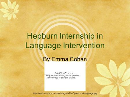 Hepburn Internship in Language Intervention By Emma Cohan