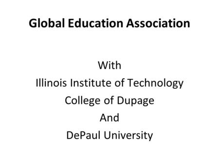 Global Education Association
