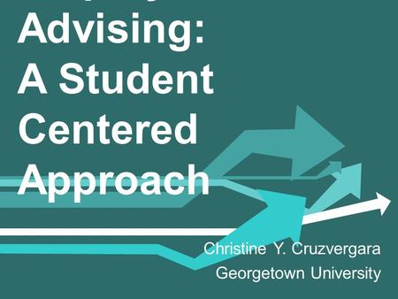 Employment Advising: A Student Centered Approach Christine Y. Cruzvergara Georgetown University.